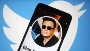 Elon Musk twitter account on a smartphone