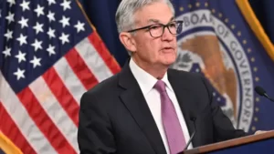 Federal Reserve Board Chairman Jerome Powell speaks during a news conference in Washington, DC, on July 27, 2022