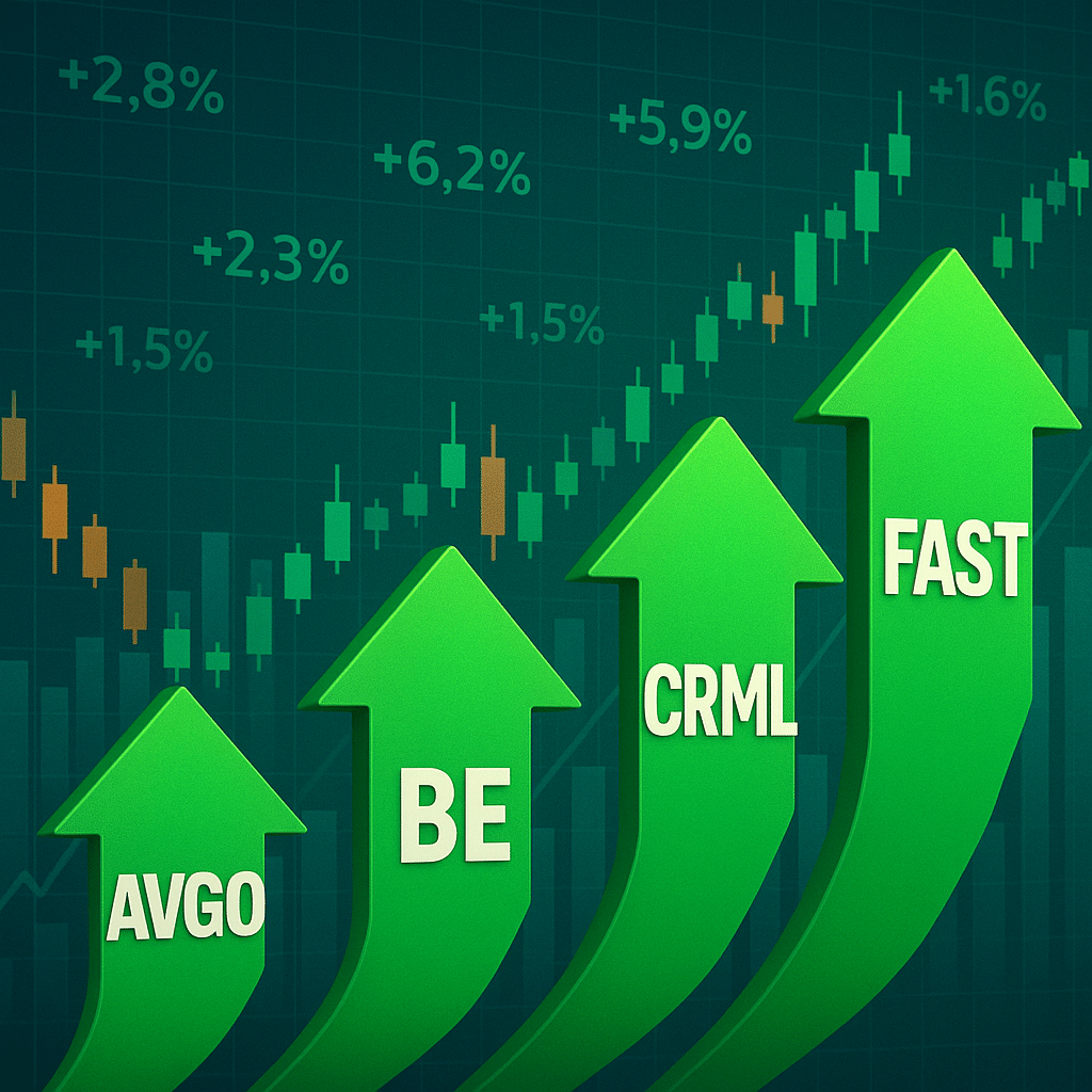 Stocks making big midday moves: AVGO, BE, CRML, FAST