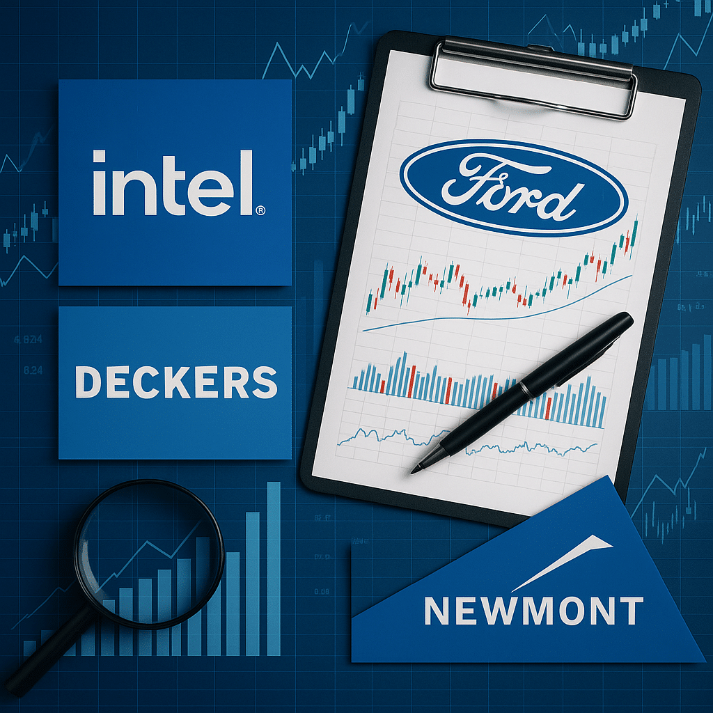 INTC, F, DECK, NEM and more