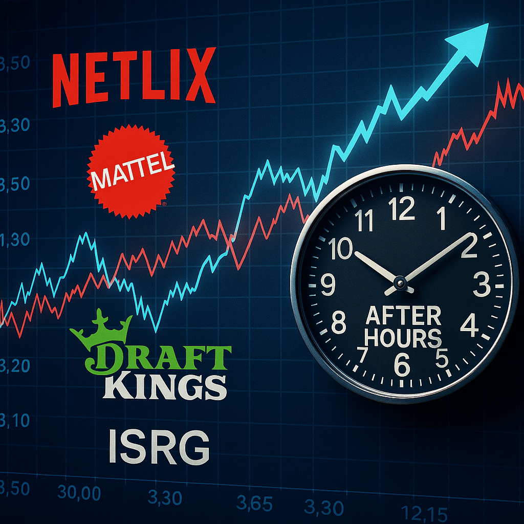 Stocks making the biggest moves after hours: NFLX, MAT, DKNG, ISRG
