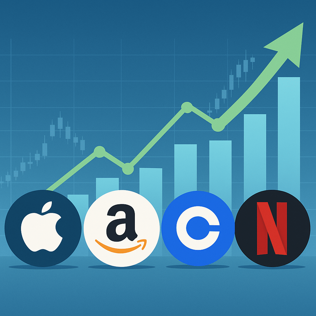 AAPL, AMZN, COIN, NFLX and more
