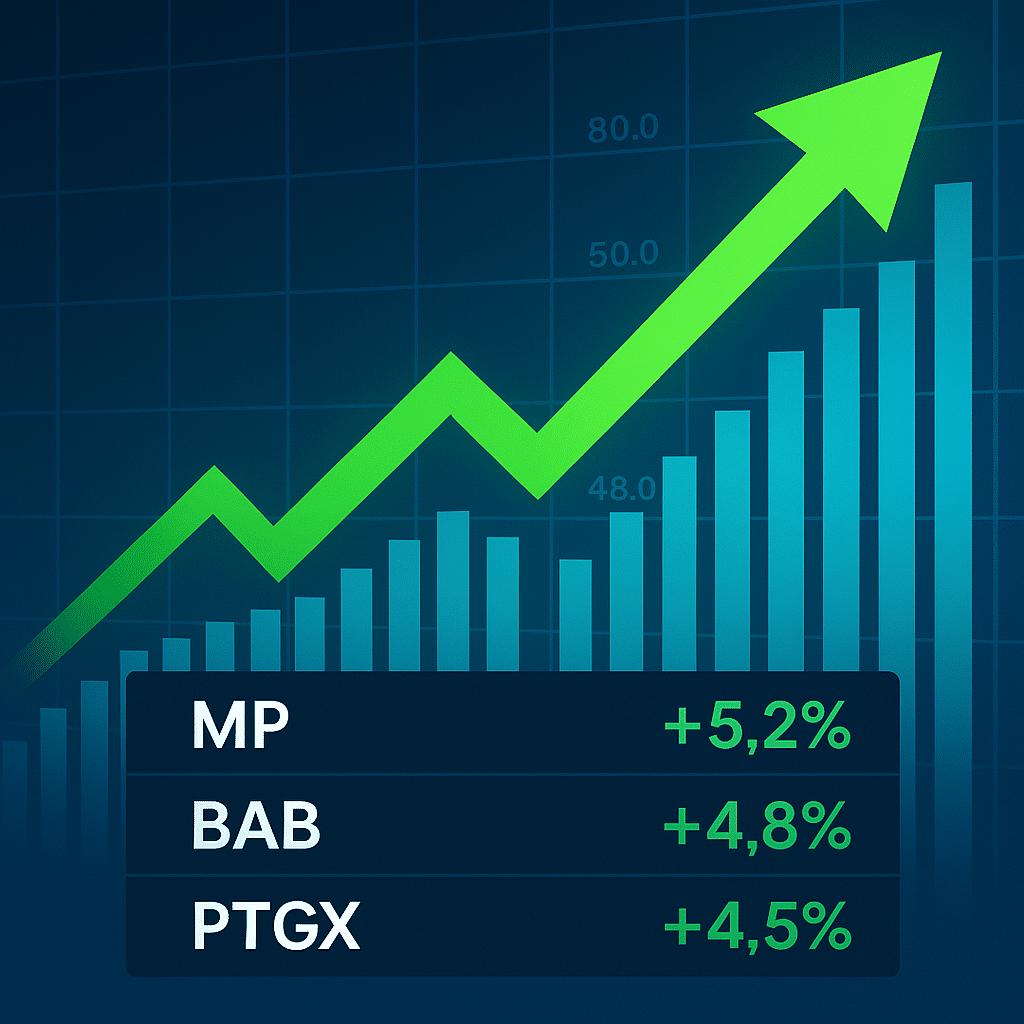 Stocks making the biggest moves midday: MP, BAB, PTGX