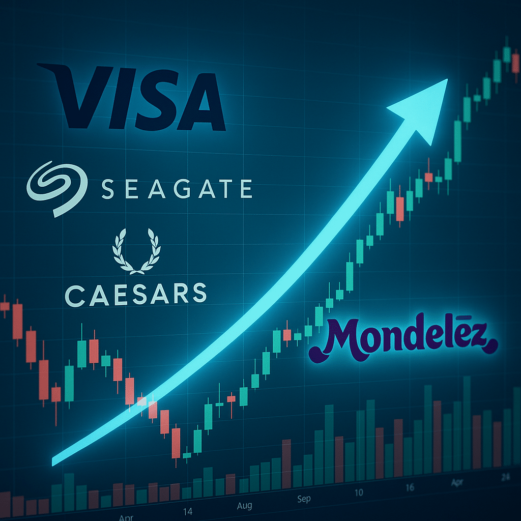 Stocks making the biggest moves after hours: V, STX, CZR, MDLZ